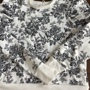 New without tags! Janie and Jack Black Floral Print Top